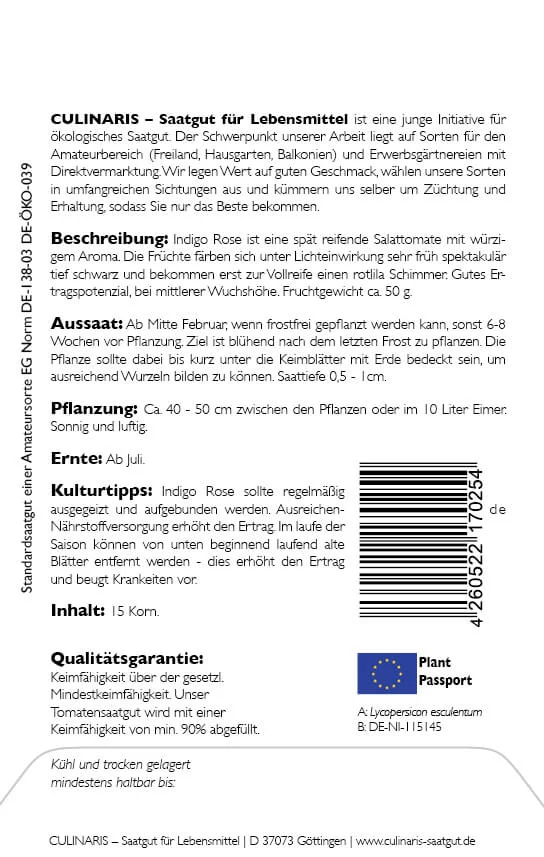 Indigo Rose 2 indigo rose, bio Salattomate Tomate samen saatgut culinaris freiland alte sorte bioverita prospeciepara kompost&liebe kaufen online shop bestellen