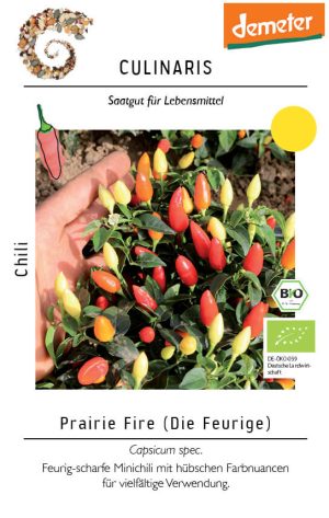 chili prairie Fire Minichili poromeo fresna würzpaprika bioveritas bio demeter gemüse samen sativa culinaris kompost&liebe kompost und liebe bio demeter düngung saatgut samen