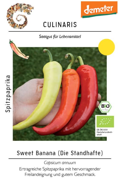 paprika sweet banana bio demeter gemÃ¼se samen sativa culinaris kompost&liebe kompost und liebe bio demeter dÃ¼ngung saatgut samen