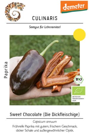 paprika sweet chocolate bioveritas bio demeter gemüse samen sativa culinaris kompost&liebe kompost und liebe bio demeter düngung saatgut samen