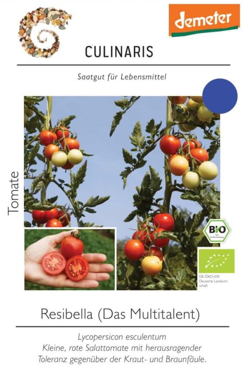Resibella, bio Normalfrucht Tomate samen saatgut culinaris freiland alte sorte bioverita prospeciepara kompost&liebe kaufen online shop bestellen
