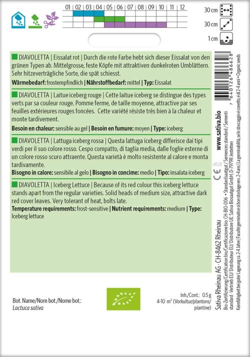 Eissalat rot Diavoletta freiland Saatgut,Bio Sativa kompost und liebe kaufen alte sorten samenfest online shop garten selbstversorger