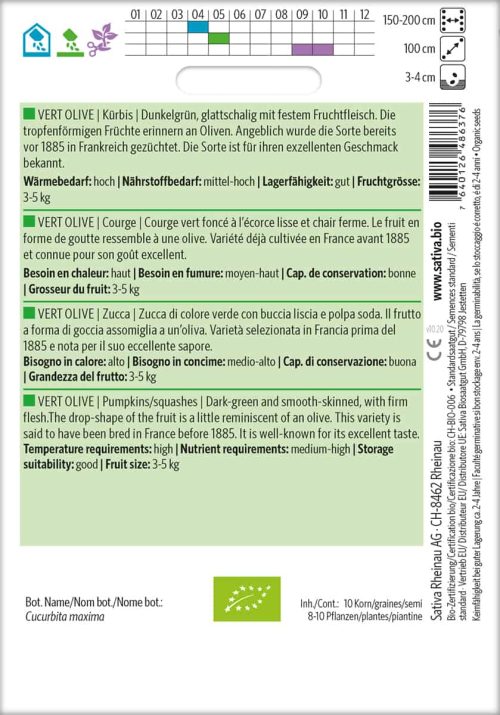 Vert Olive kÃ¼rbis samen bio saatgut sativa kompost&liebe kaufen online shop