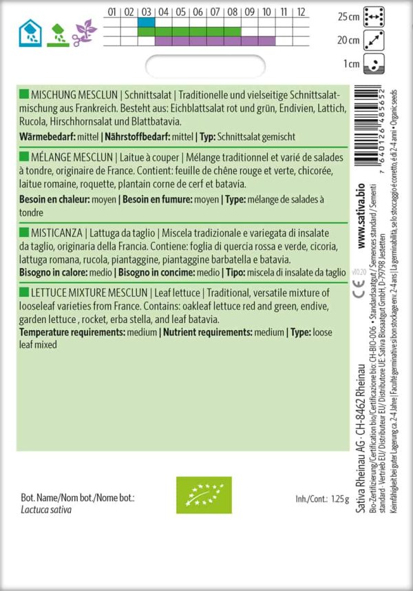 schnittsalat mesclun mischung freiland Saatgut,Bio Sativa kompost und liebe kaufen alte sorten samenfest online shop garten selbstversorger