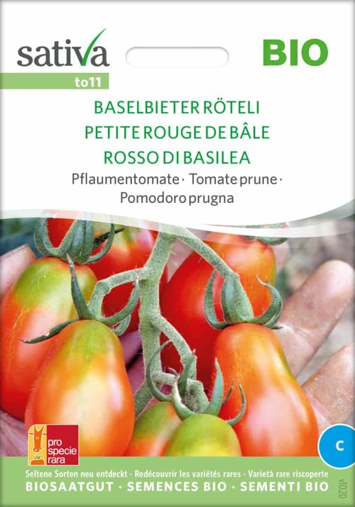 Baselbieter RÃ¶teli tomate pflaumentomate samen bio saatgut sativa kompost&liebe kaufen online shop