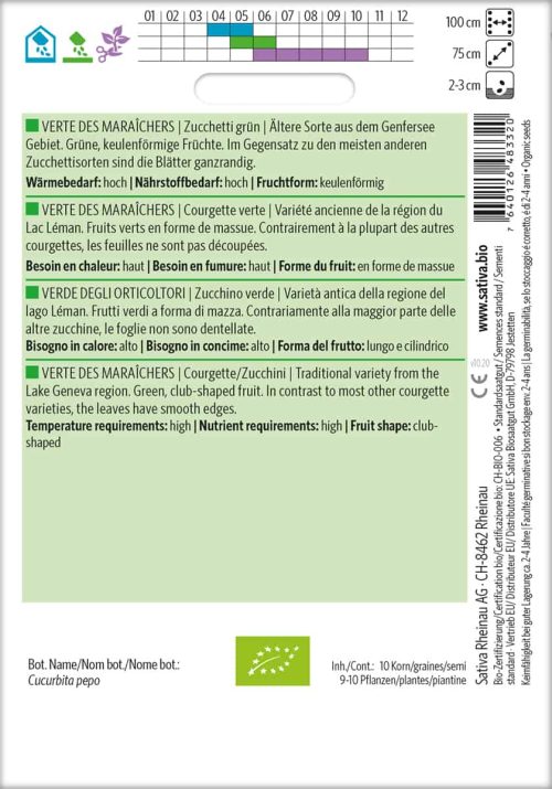 Vert Des MaraÃ®chers maraichers zucchini samen bio saatgut sativa kompost&liebe kaufen online shop