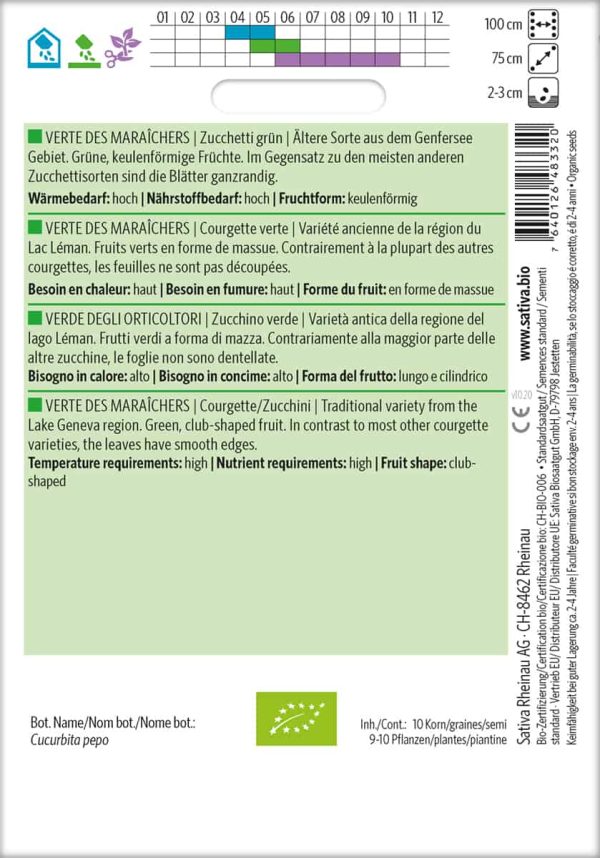 Vert Des Maraîchers maraichers zucchini samen bio saatgut sativa kompost&liebe kaufen online shop