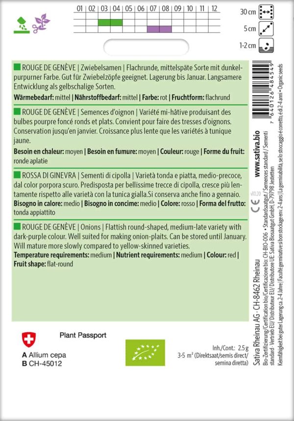 zwiebel Rouge De Genéve freiland samen bio saatgut sativa kompost&liebe kaufen online shop