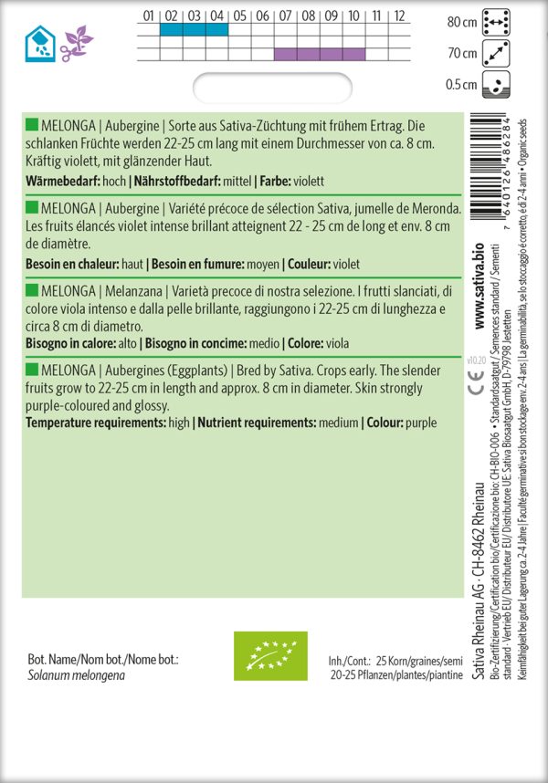 Melonga Aubergine samen bio saatgut sativa kompost&liebe kaufen online shop