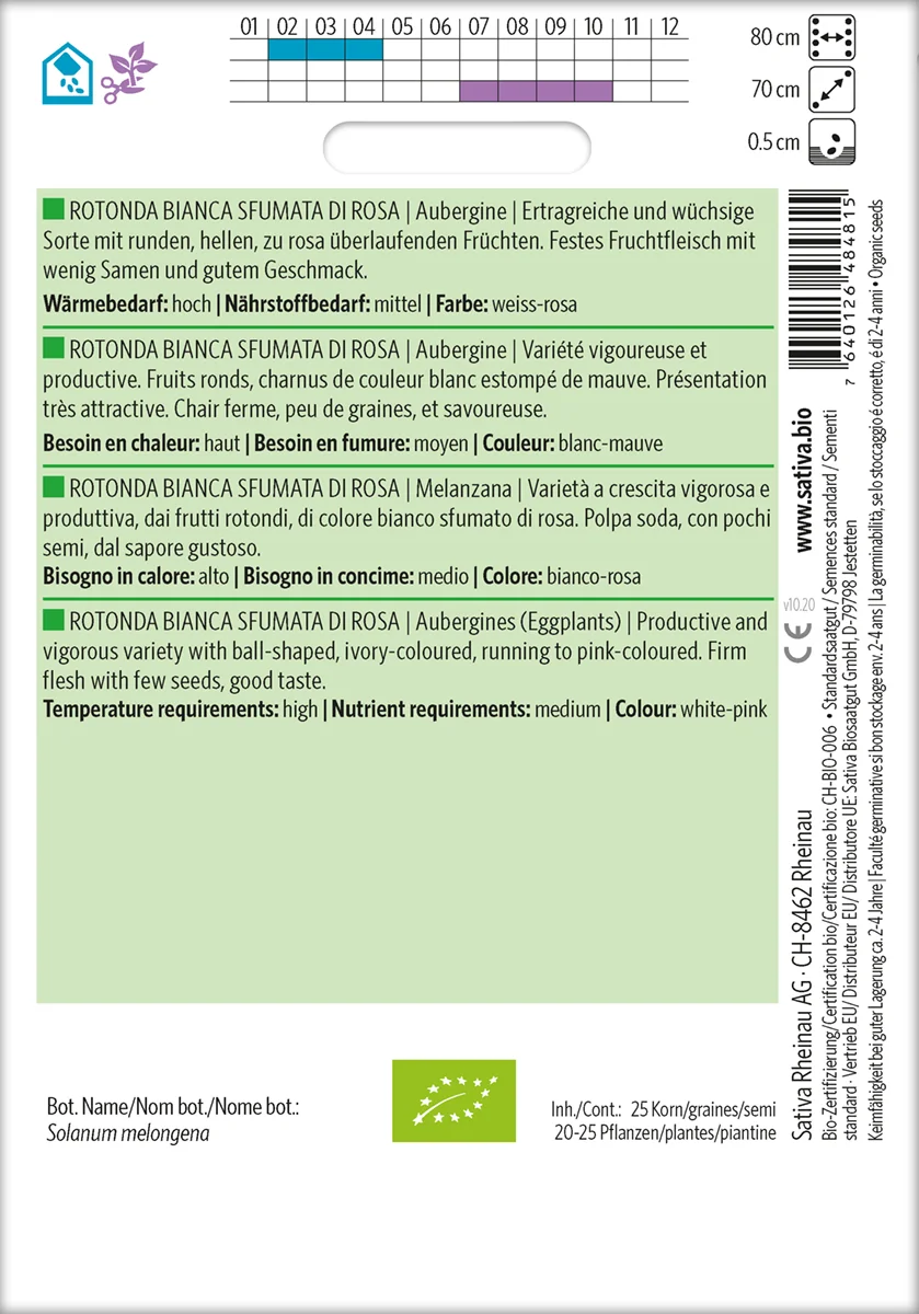 Rotonda Bianca Sfumata Di Rosa Aubergine samen bio saatgut sativa kompost&liebe kaufen online shop