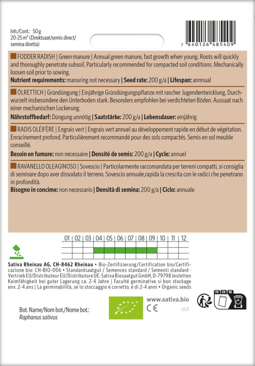 Ölrettich Gründüngung Gründdünger samen bio saatgut sativa kompost&liebe kaufen online shop