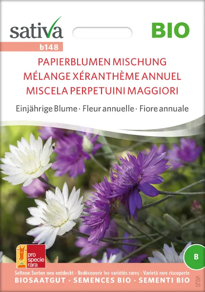 Papierblumen Mischung einjährige blumen pro specie rara samen bio saatgut sativa kompost&liebe kaufen online shop