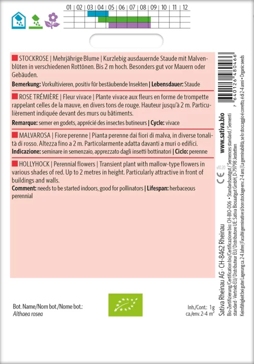 Stockrose mehrjäjrige blumen pro specie rara samen bio saatgut sativa kompost&liebe kaufen online shop