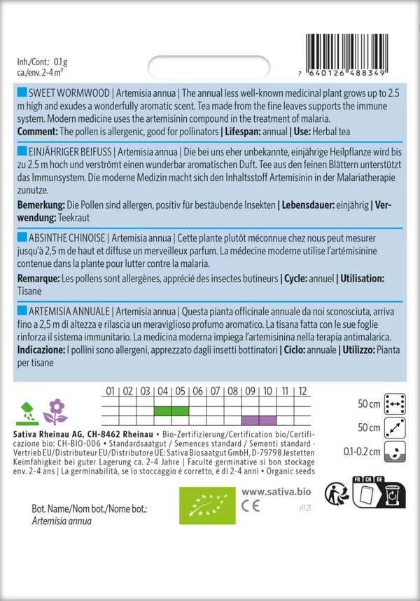 einjähriger beifuss Heilkraut Heilkräuter Heilpflanzen Gründüngung Gründünger samen bio saatgut sativa kompost&liebe kaufen online shop