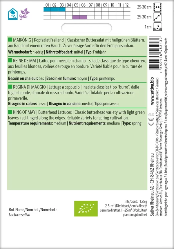Maikönig Freiland Kopfsalat pro specie rara samen bio saatgut sativa kompost&liebe kaufen online shop