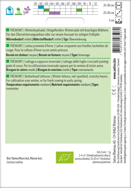 Trémont Tremont Winterkopfsalat pro specie rara samen bio saatgut sativa kompost&liebe kaufen online shop