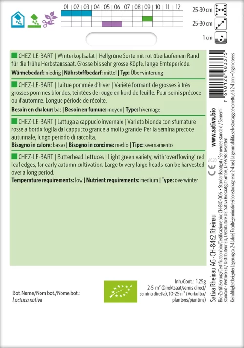 Chez-Le-Bart Winterkopfsalat pro specie rara samen bio saatgut sativa kompost&liebe kaufen online shop