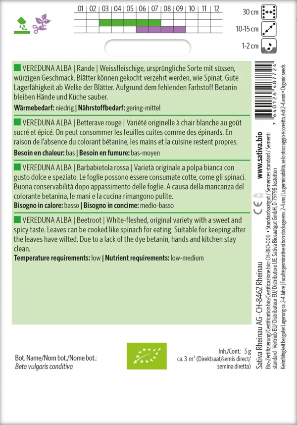 vereduna alba rote beete, pro specie rara samen bio saatgut sativa kompost&liebe kaufen online shop