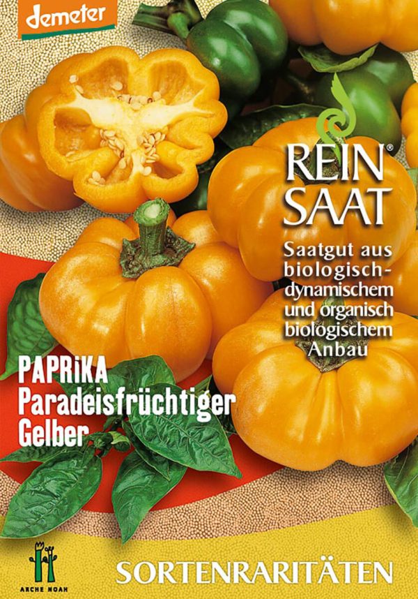 paprika Paradeisfrüchtiger Gelber bio demeter gemüse samen sativa reinsaat kompost&liebe kompost und liebe bio demeter düngung saatgut samen