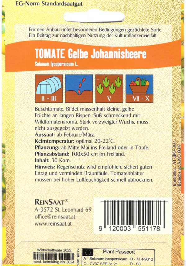 gelbe johannisbeere buschtomate balkontomate submarine cocktail cherry tomate samen saatgut sativa freiland alte sorte bioverita pro specie rara samen bio saatgut reinsaat demeter kompost&liebe kaufen online shop