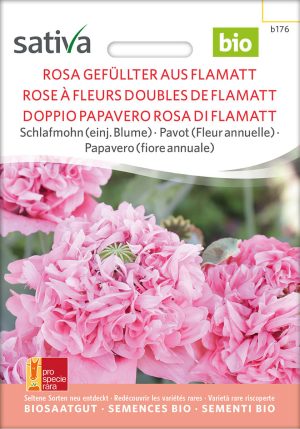 schlafmohn rosa gefüllter aus flamatt , einjährige blumen Insektenweide Bienenweide einjährige blumen pro specie rara samen bio saatgut sativa kompost&liebe kaufen online shop bestellen demeter