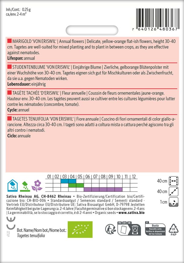 b185 Sativa Tagetes alte Sorte samenfestes Saatgut kaufen