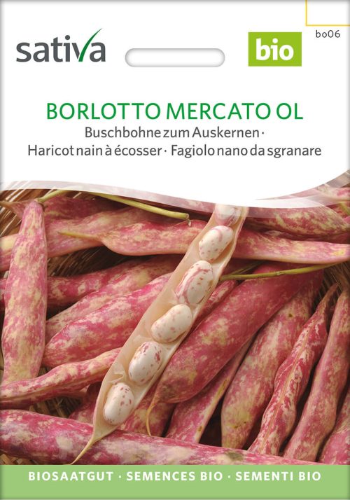 Borlotto Mercato Ol Bio Buschbohne zum Auskernen samen saatgut sativa kompost&liebe kaufen online shop
