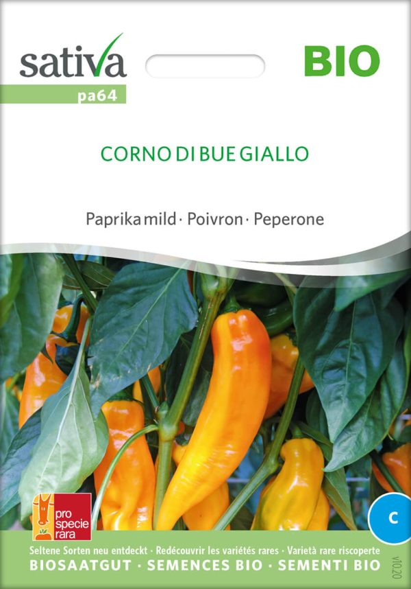 CORNO DI BUE GIALLO paprika alte sorte bioverita pro specie rara samen bio saatgut sativa kompost&liebe kaufen online shop