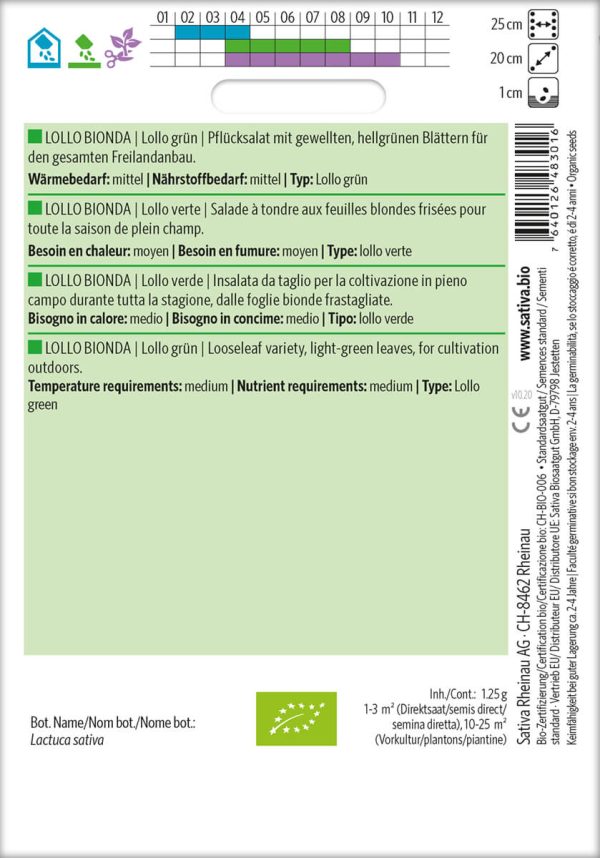 lollo bionda pflücksalat lollo rosso, lollo verde, salat freiland Saatgut,Bio Sativa kompost und liebe kaufen alte sorten samenfest online shop garten selbstversorger kaufen bestellen