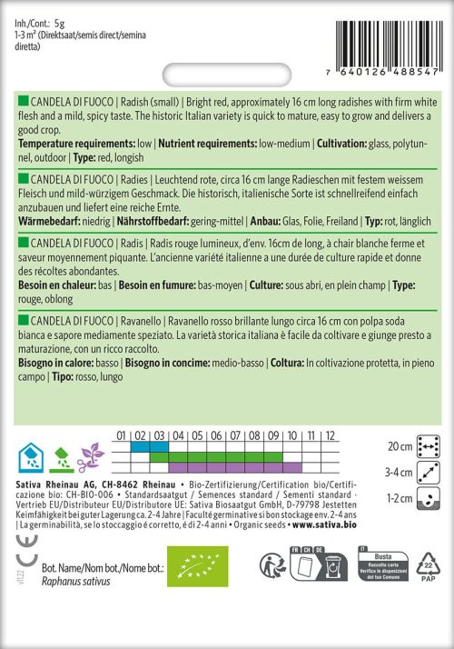 Candela di Fuoco Radieschen , pro specie rara samen bio saatgut sativa kompost&liebe kaufen online shop