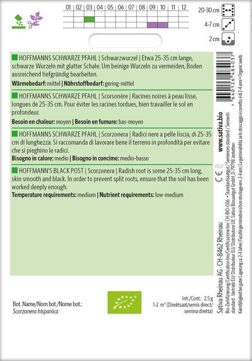 hoffmanns schwarze pfahl schwarzwurzel, pro specie rara samen bio saatgut sativa kompost&liebe kaufen online shop