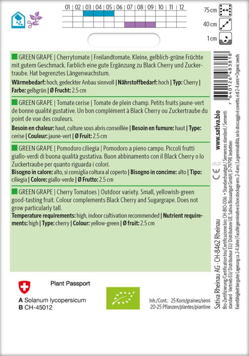 green grape bio tomate samen saatgut sativa freiland alte sorte bioverita pro specie rara samen bio saatgut sativa kompost&liebe kaufen online shop