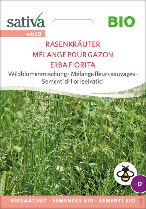 Rasenkräuter wildblumenmischung Insektenweide Bienenweide mehrjährige blumen pro specie rara samen bio saatgut sativa kompost&liebe kaufen online shop