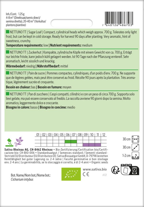 nettuno zuckerhut Saatgut,Bio Sativa kompost und liebe kaufen