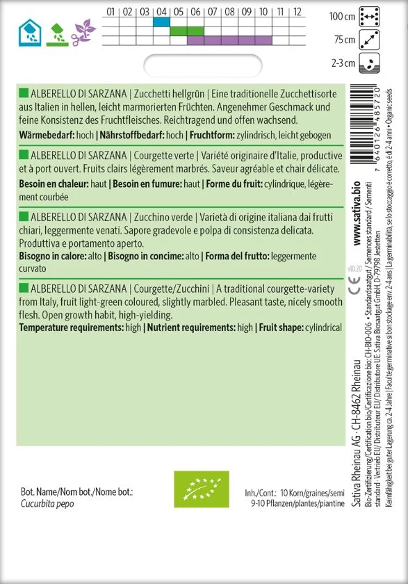 Zucchini alberello die sarzana samen bio saatgut sativa kompost&liebe kaufen online shop