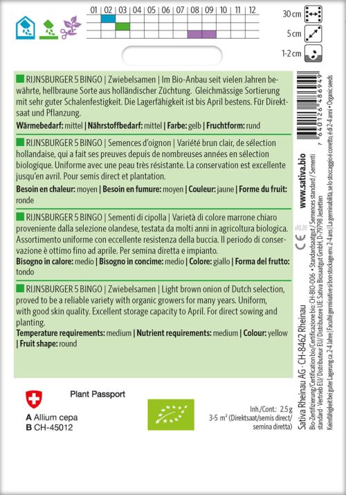 rijnsburger 5 Bingo zwiebelsamen gemüsezwiebel samenfeste alte sorte karotte möhre bioverita pro specie rara samen bio saatgut sativa kompost&liebe kaufen online shop