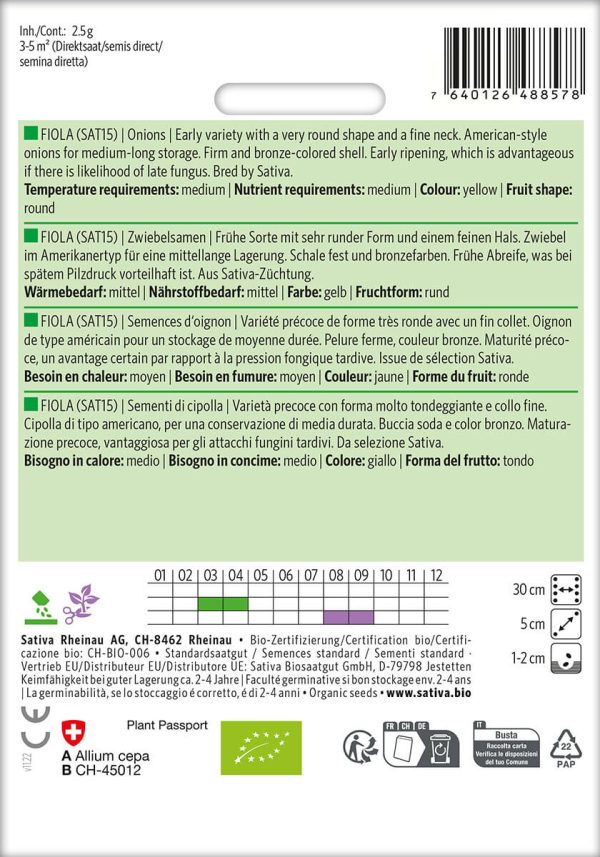 fiola Sat 15 zwiebelsamen gemüsezwiebel samenfeste alte sorte karotte möhre bioverita pro specie rara samen bio saatgut sativa kompost&liebe kaufen online shop bestellen