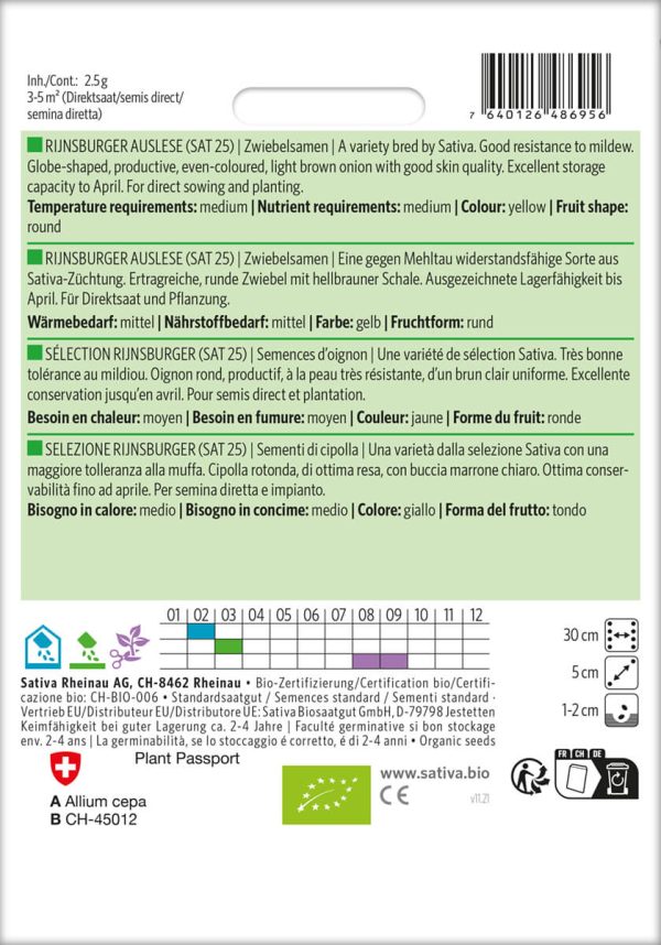 Rijnsburger Auslese Sat 25 zwiebelsamen gemüsezwiebel samenfeste alte sorte karotte möhre bioverita pro specie rara samen bio saatgut sativa kompost&liebe kaufen online shop